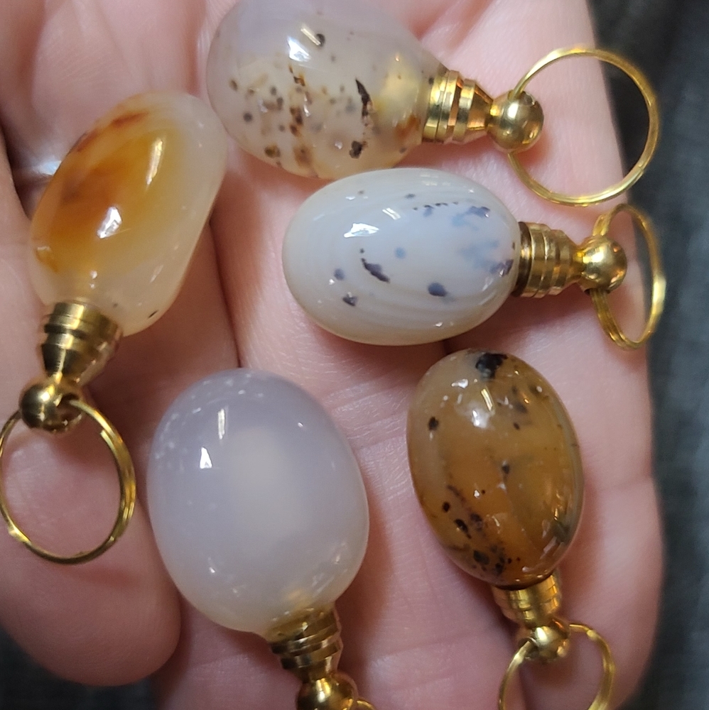LAST ONE! Moss oak quartz oval stone bottle pendant - Picture 4 of 4